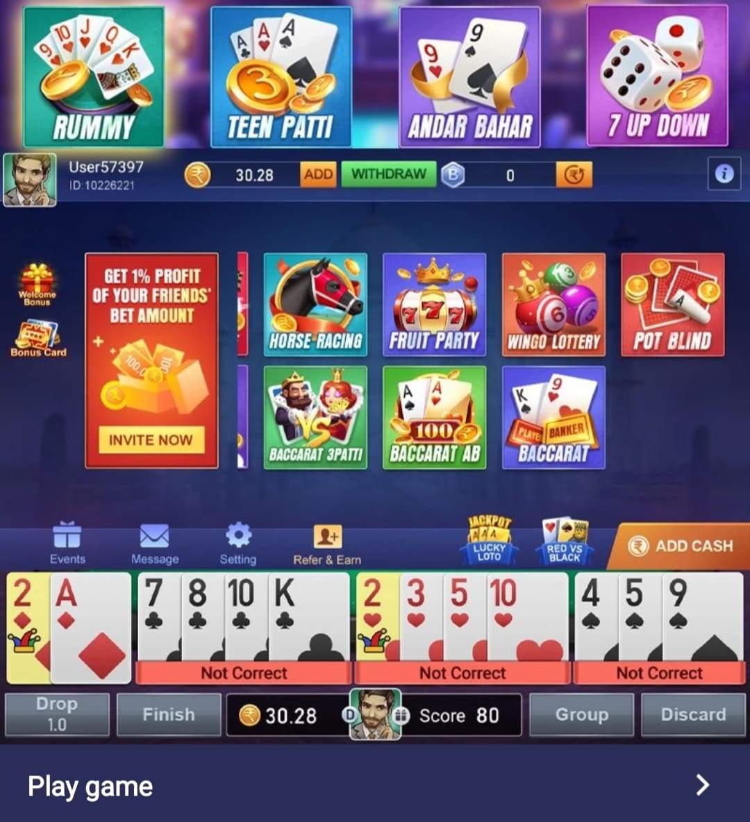 Available Games On Teen Patti Saga App